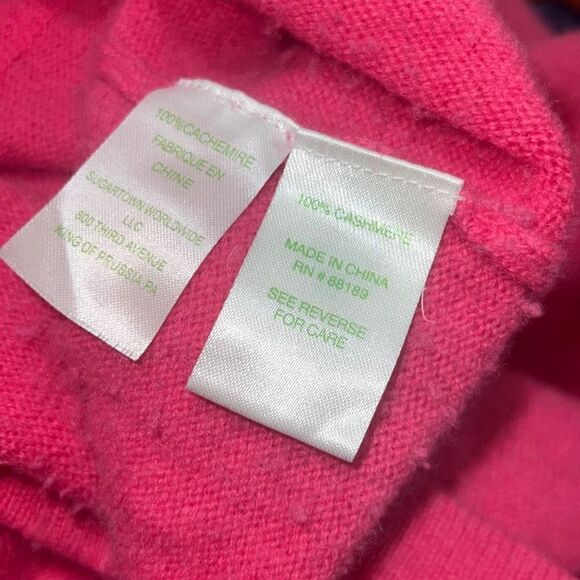 Lilly Pulitzer Sawyer Hooded Cashmere Hooded Sweater Bright Pink sz XS READ - Picture 5 of 11
